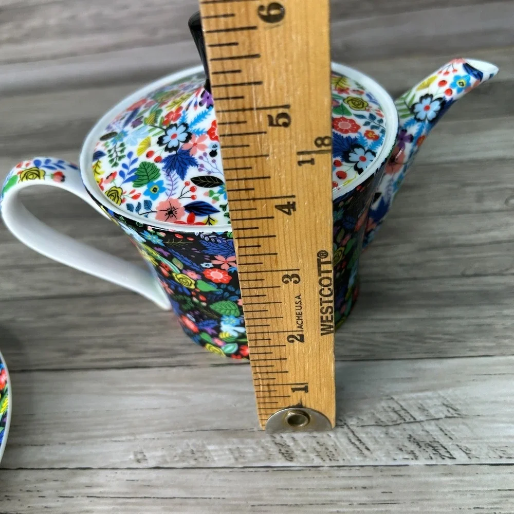 Stechcol Gracie Bone China Mad Hatter Whimsical Tea Set Cup Plate Floral Cottage